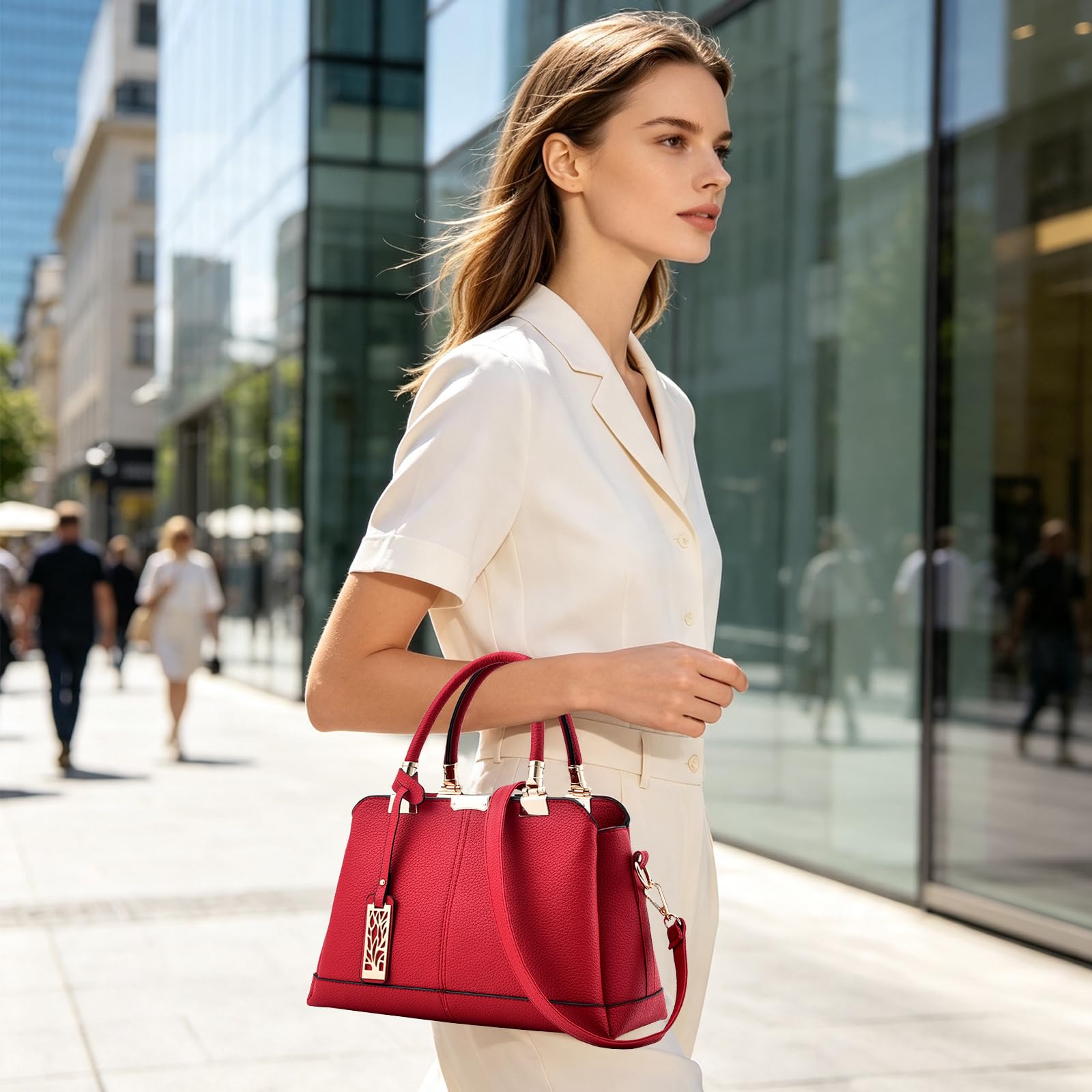 NICOLE & DORIS Bolsos de mujer Bolso de mano hombro Bolsos de moda para damas Bolsos de asa Bolsos con asa superior Cuero de PU