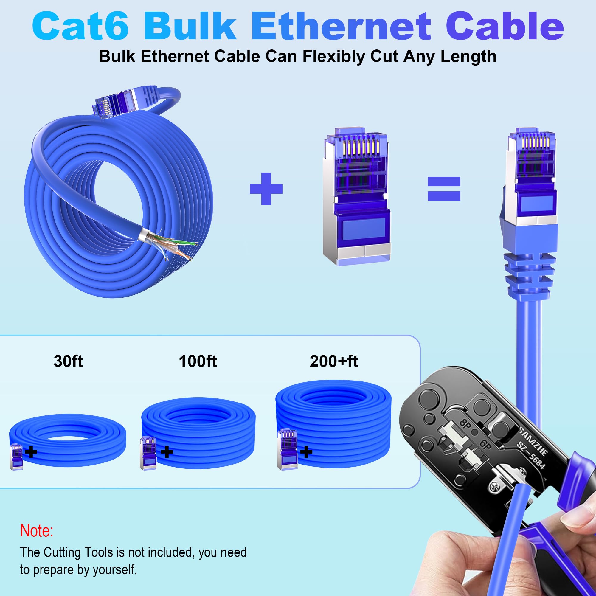 Cavo Ethernet schermato Cat 6 da 76,2 m (16 RJ45), 23AWG Cat 6 Cavo Ethernet per esterni, FTP, Hevy-Duty, impermeabile, sepoltura diretta, interramento diretto, resistente ai raggi UV, rete, LAN