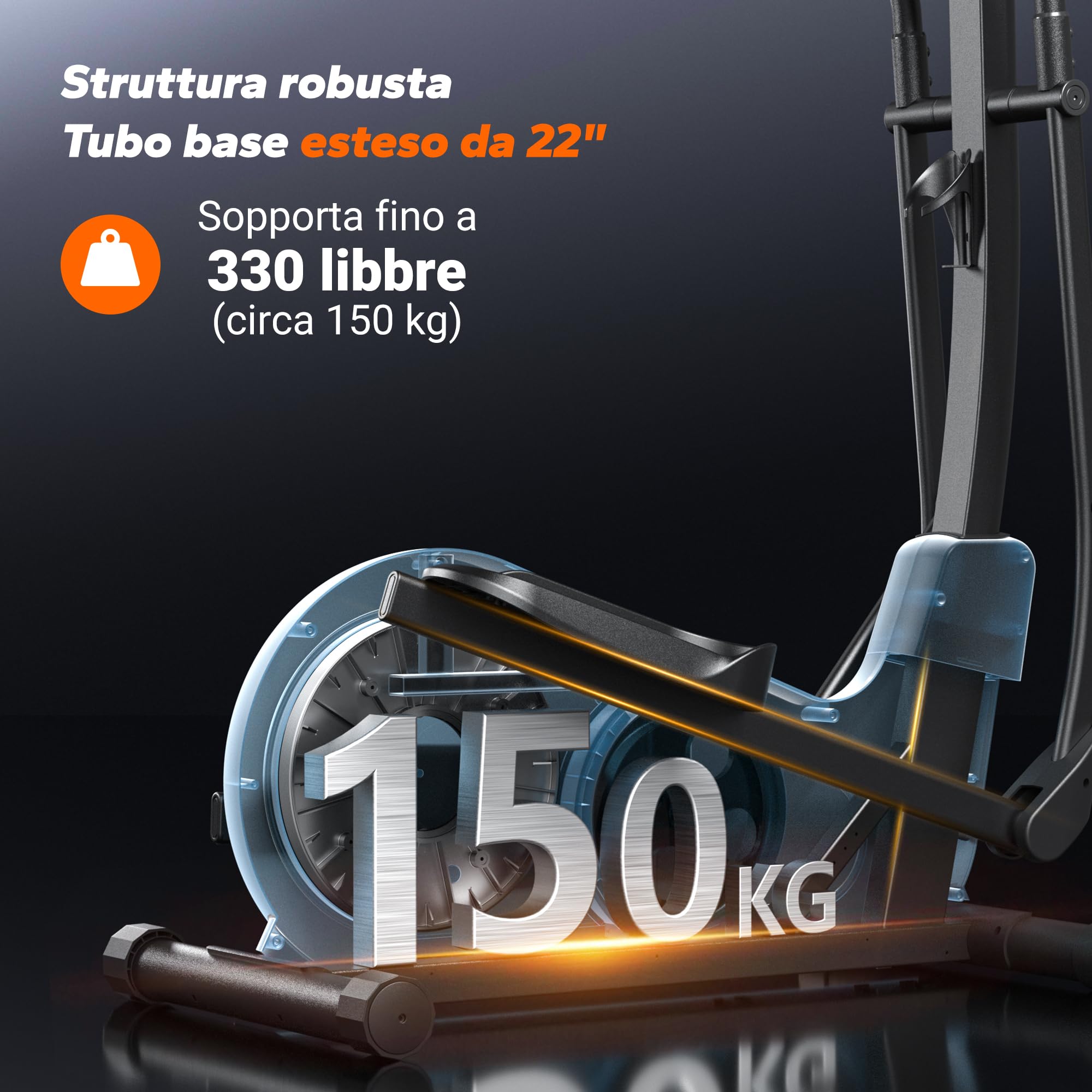MERACH Ellittica per Casa con Passo da 42 cm, Crosstrainer Magnetico Ultra Silenzioso con 16 Livelli di Resistenza, App Proprietaria, Allenamento Cardio Efficace, Supporta fino a 150 kg