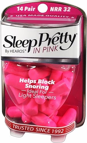 Miniatura 1 de Sleep Pretty in Pink Tapones para los oídos para mujer, 14 pares (paquete de 3)