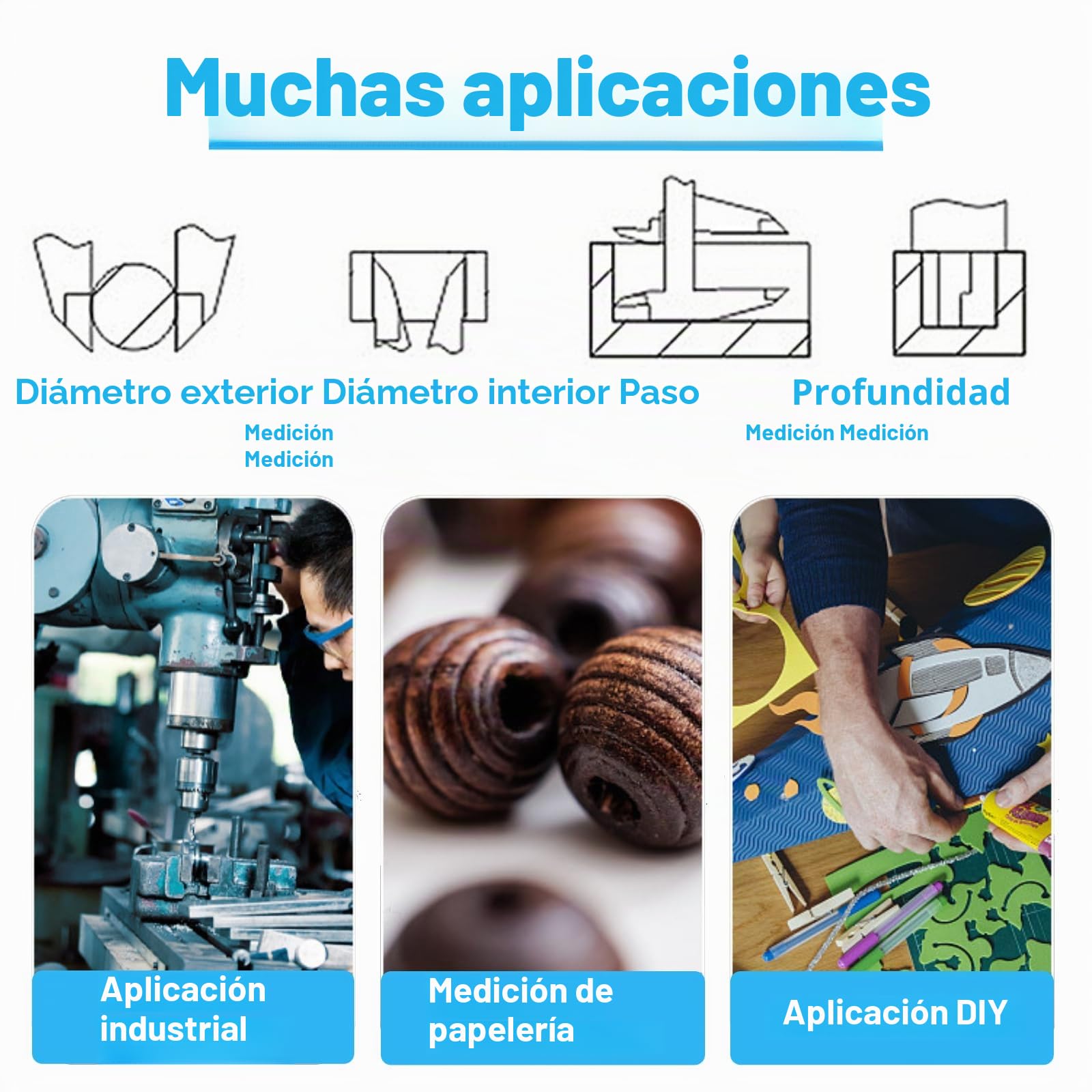 Calibrador Vernier Electrónico Digital de 12 Pulgadas y 300mm Micrómetro Pie de Rey Digital Pantalla LCD Grande Calibre Digital