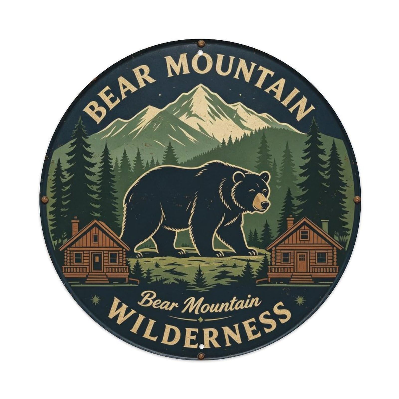 Bear Mountain Wilderness Metal Tin Sign Plaque