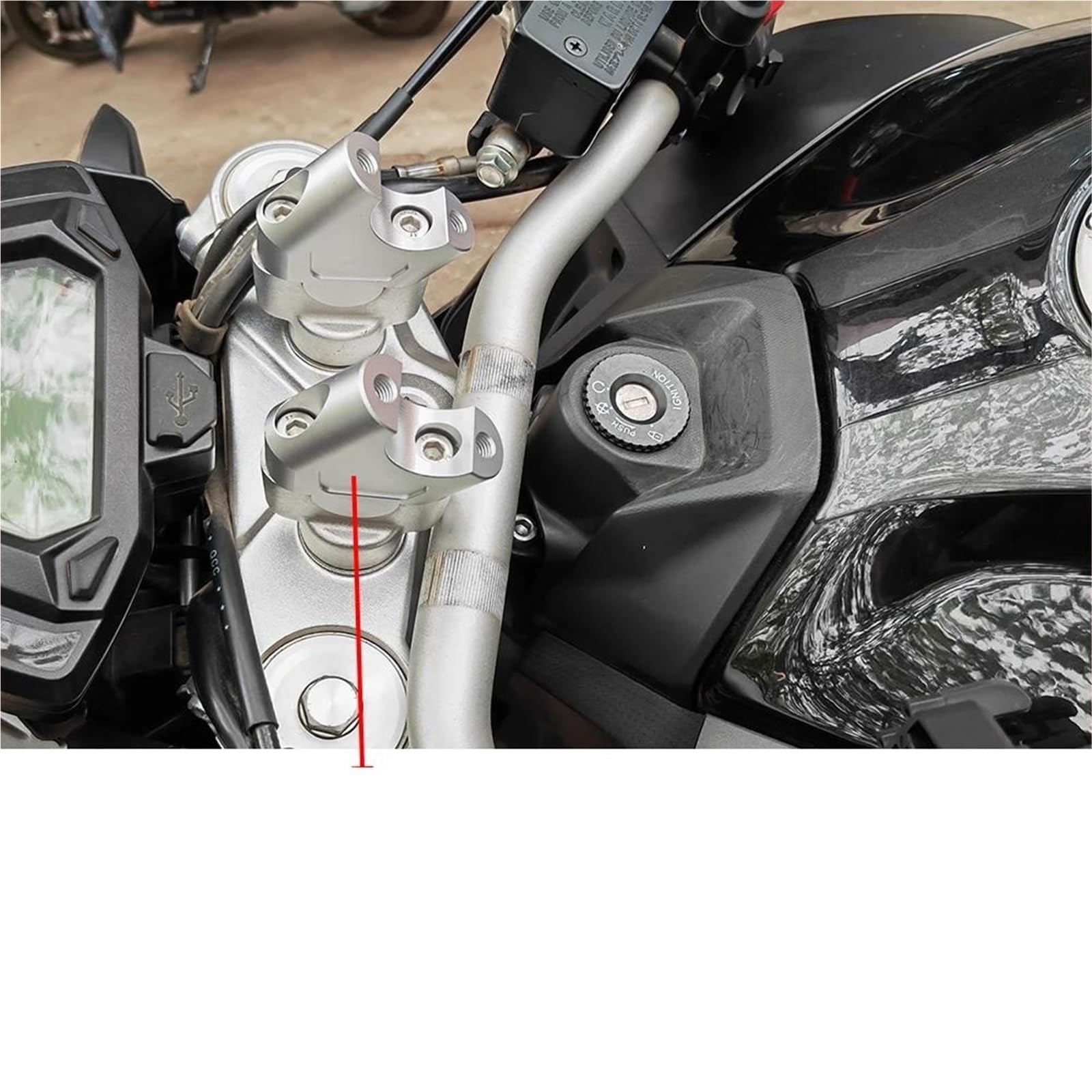 Kit Moto Manubrio Riser Per VOGE Valico DS525X 525DSX DSX525 525 DSX DS X Bar Risers Mount Adapter Clamp Rialzato Riser Manubrio Moto(Argento,3.5mm)