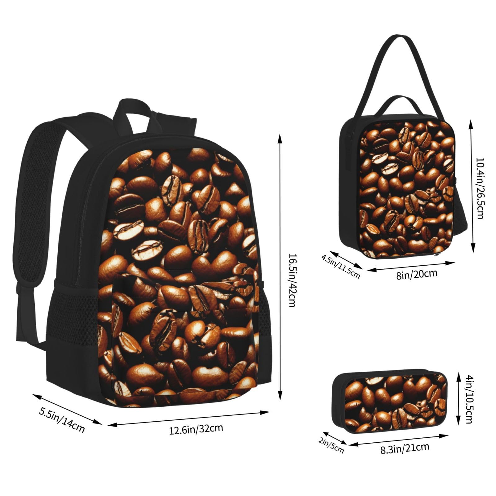 Zaino, borsa portapranzo, astuccio, set da 3 pezzi, per lavoro e