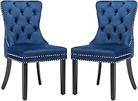 Vista 27 de KCC Juego de 6 sillas de comedor de terciopelo, silla de comedor tapizada de alta gama con respaldo acolchado, anillo de tracción de cabeza de Beige