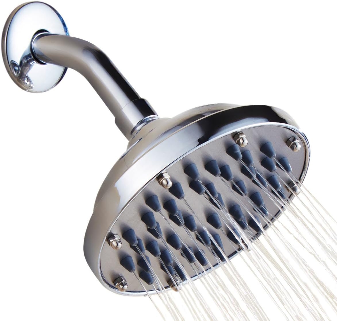 Shower Head 6-Inch with Teflon Tape, Chrome Finish (old)