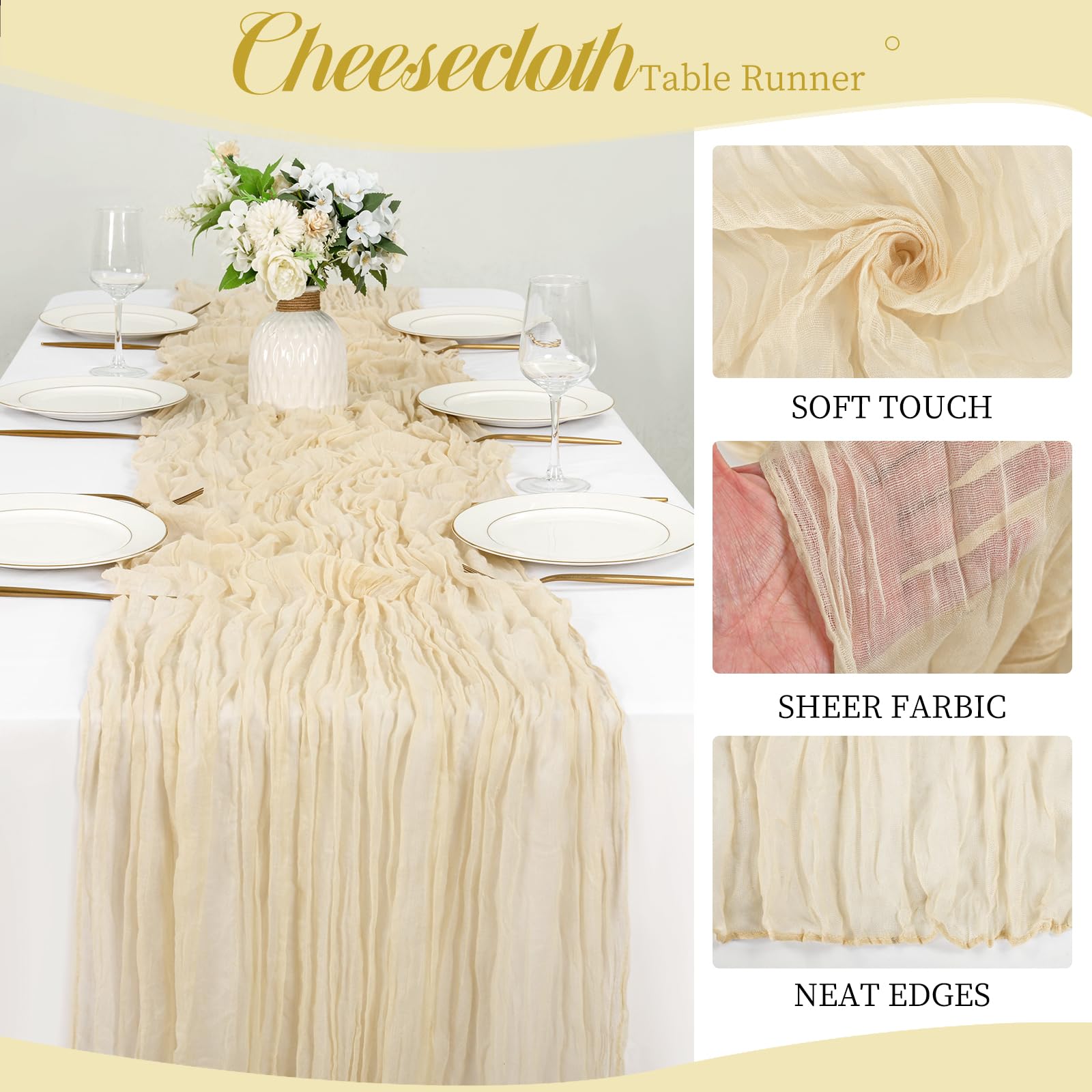 Lot De 10 Chemins De Table En étamine, Style Bohème Vintage Et Rustique