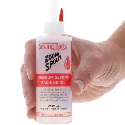 Miniatura 4 de Aceite de alta calidad para máquina de coser con engrasador Zoom | 4 onzas líquidas de aceite blanco de lirio inoxidable con boquilla telescópica