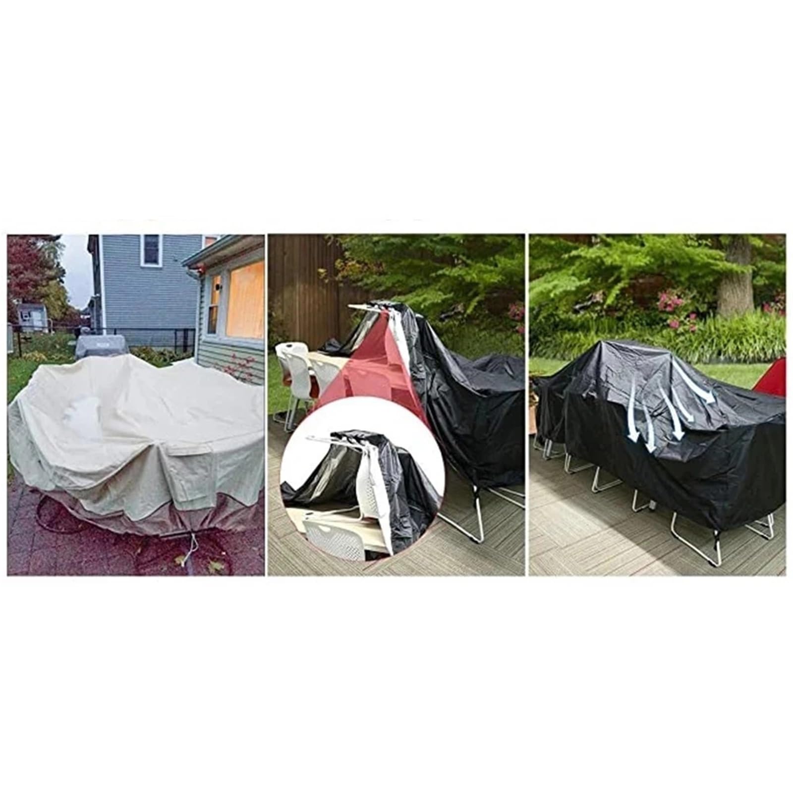 Copertura Impermeabile for Mobili da Esterno for Giardino, Patio, Spiaggia, Divano, Sedia, Tavolo, Copertura Antipioggia, 32 Misure per Il Giardino del Patio(Black,130x130x75cm)
