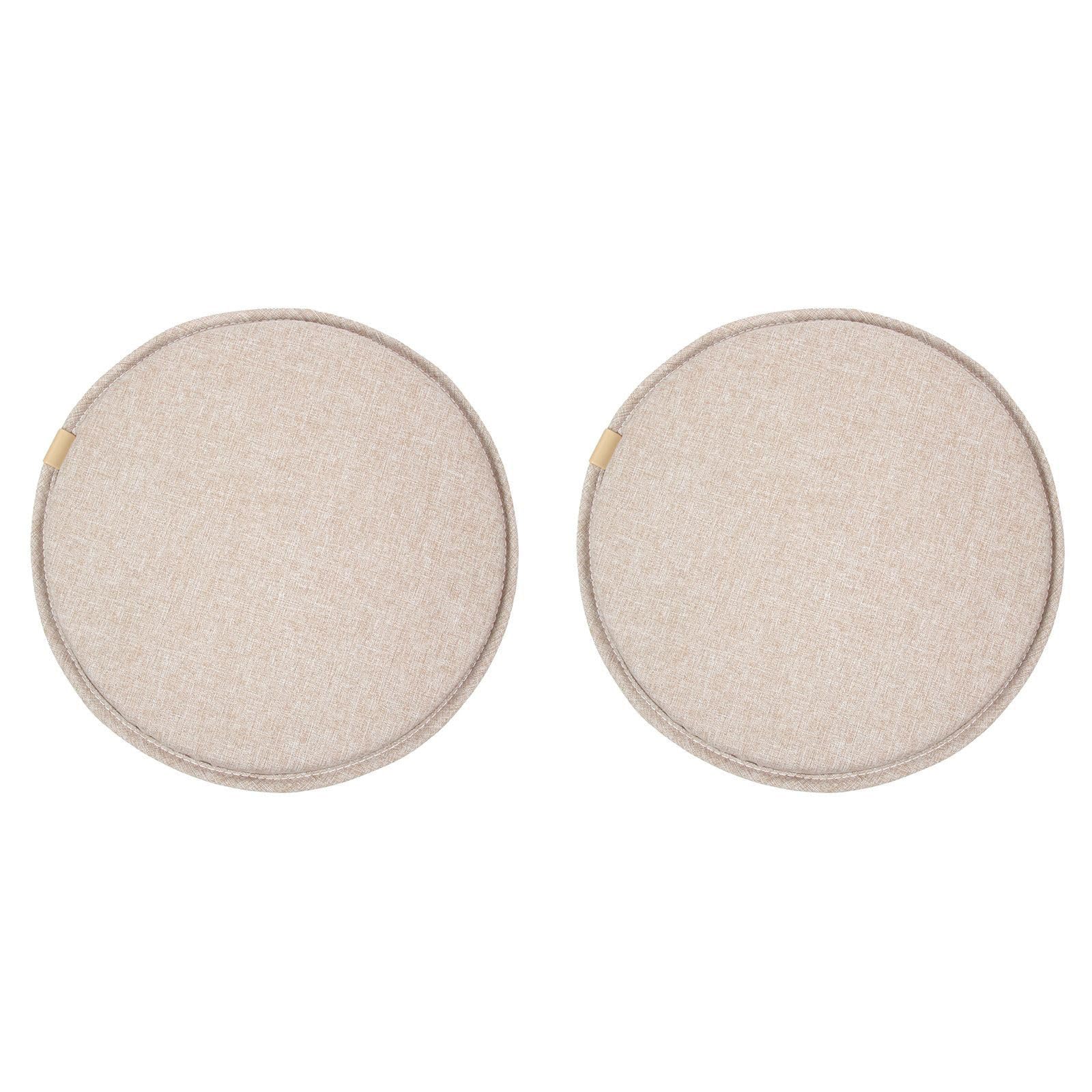 Greenjin Round Bar Stool Cushions Set of 2 Anti Slip Circle Chair Seat Cushions with Straps 13" Round Chair Pad for Kitchen Dining Chairs Hight Stools