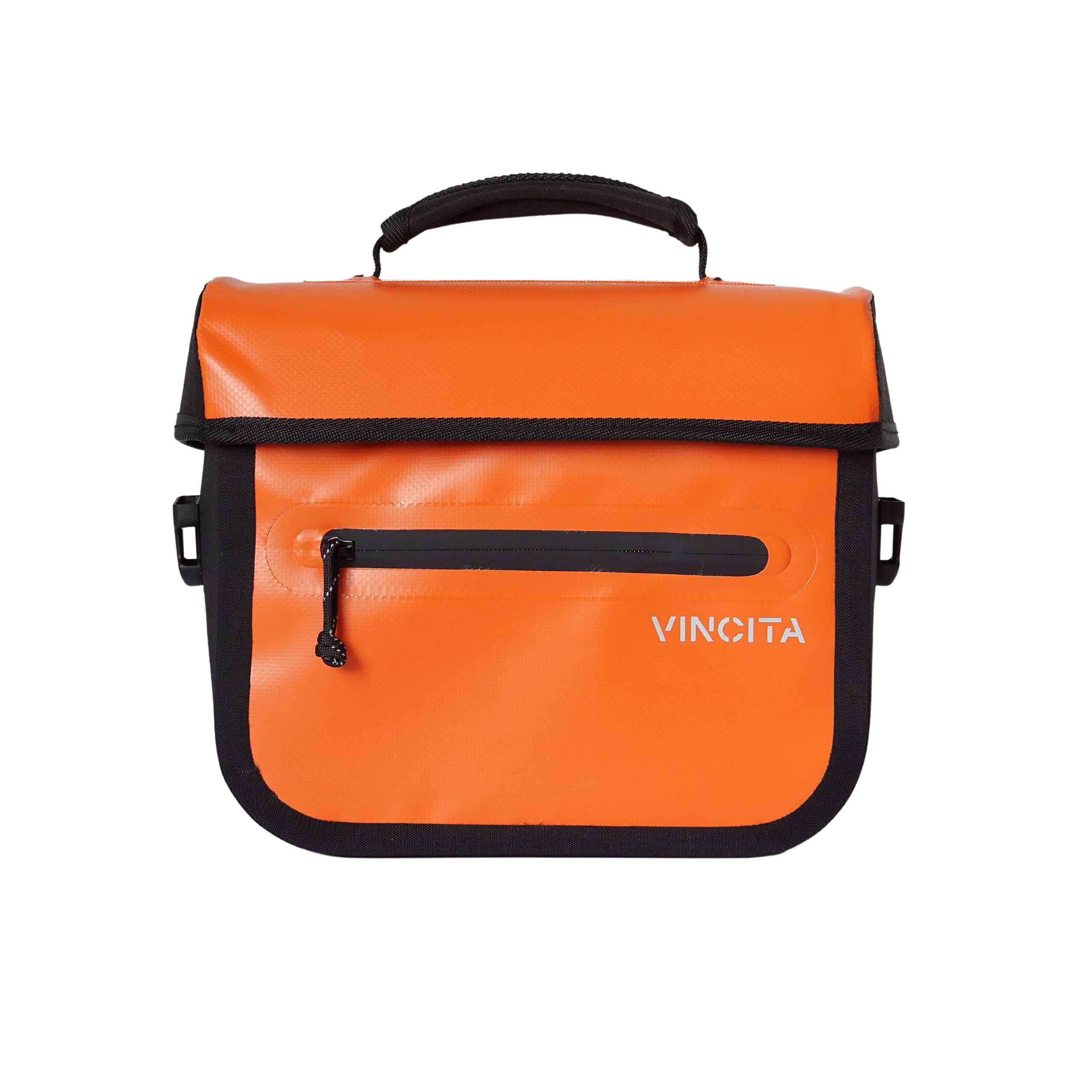 Vincita X-Cooper - Bolsa Frontal Resistente al Agua para Bicicleta Plegable Brompton con Cierre magnético de Apertura Trasera, Interior Espacioso, asa Superior y Forro de Color Claro (Naranja)