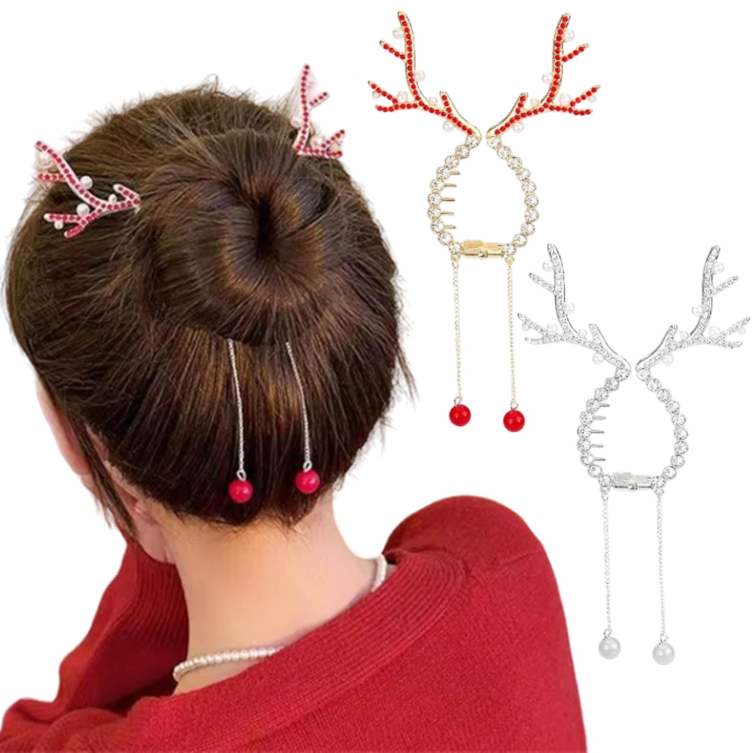 No.228トナカイ リースのクリップ♡ベビーヘアクリップ セミ