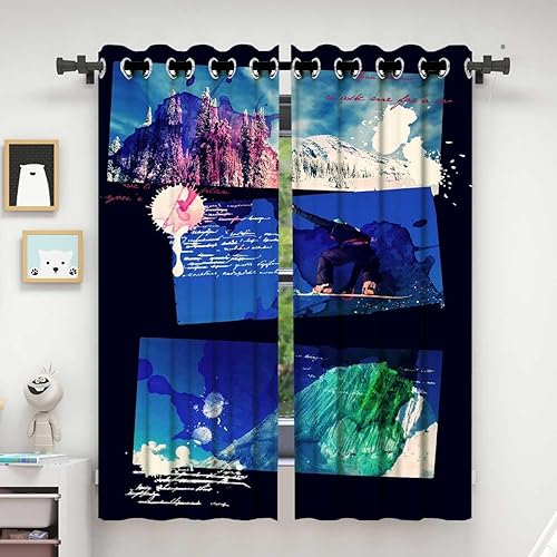 Miniatura 9 de Cortinas abstractas para sala elegantes modernas, con ojales, decoración superior, bloqueador de ruido de pared, cortinas para Ventanas de Cuarto de