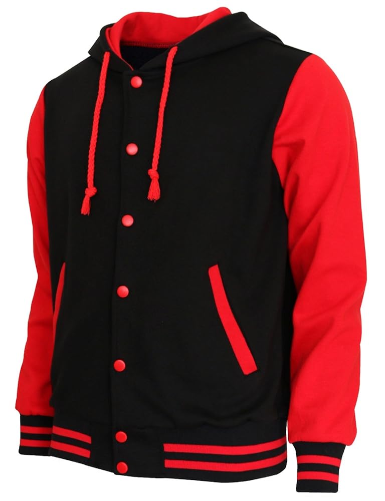 Amazon.com: BCPOLO Hoodie Baseball Varsity Letterman Jacket