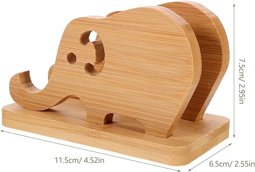 Miniatura 6 de Soporte de almohada de bambú de madera para teléfono Soporte de teléfono de elefante Soporte de teléfono Base de soporte de teléfono de bambú