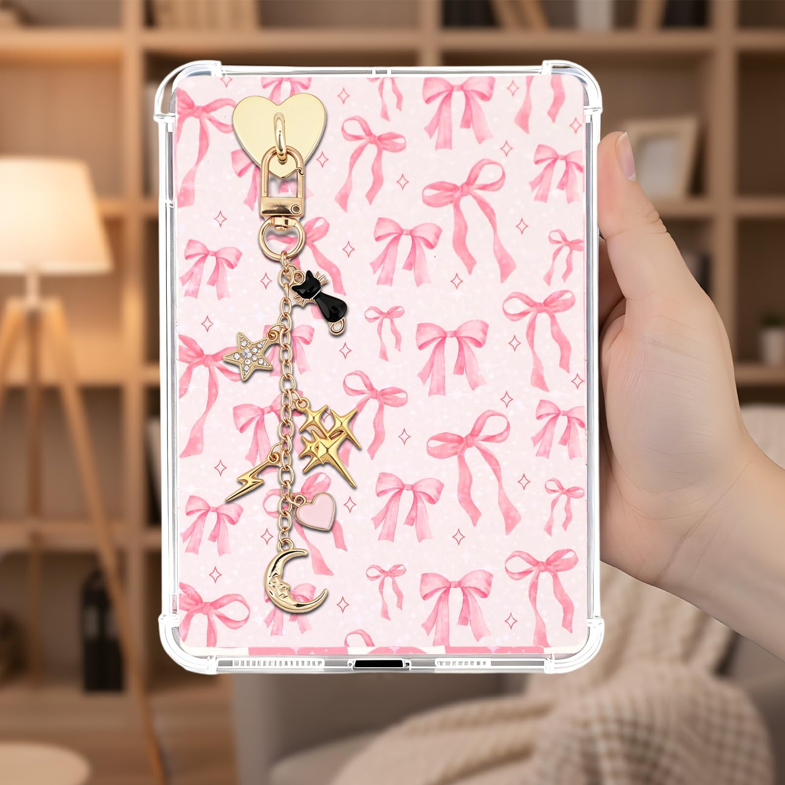 5PCS Crystal Charms for Kindle - Fantasy Mystical Star Moon Sun Chains with Type C Dust Plug, Charm for Readers Book Lovers, Compatible for E-Reader Phones Paper White - 2