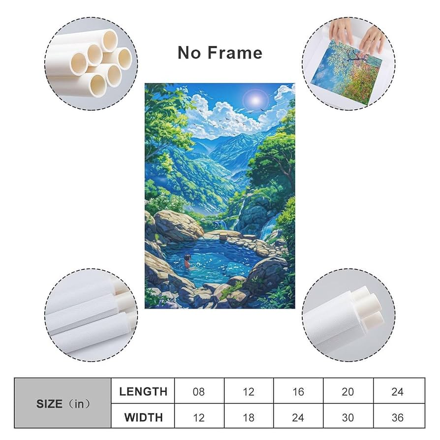Amazon.co.jp: ポスター 山 自然 風水 絵 山の絵 緑の絵 玄関
