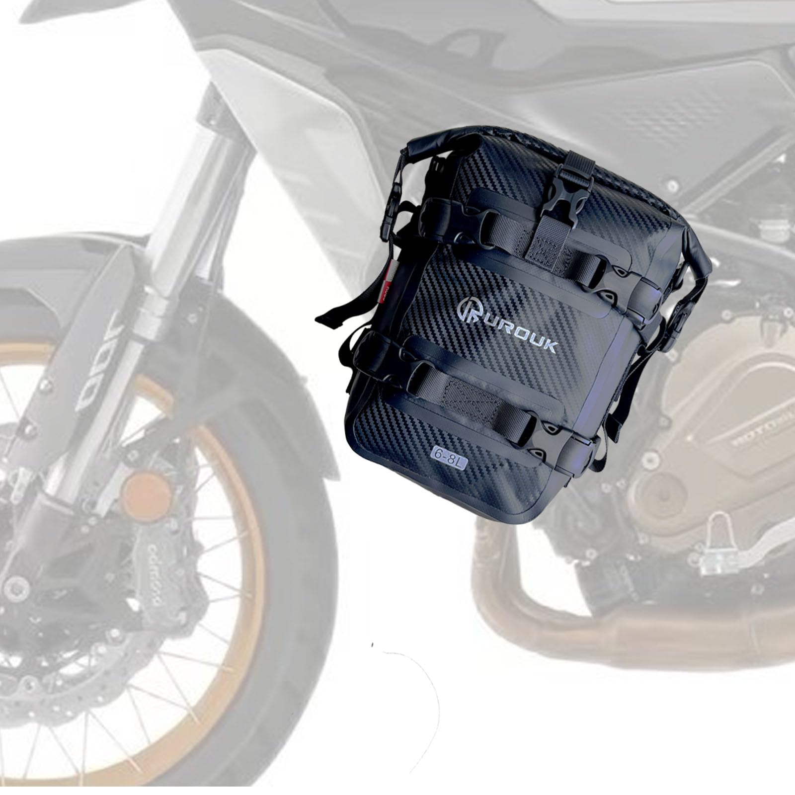 6–8L wasserdichte Motorrad Sturzbügel Tasche mit Schultergurt – Motorrad Seitentasche Robuste PVC-Aufbewahrung für Front, Seitenrahmen & Heck