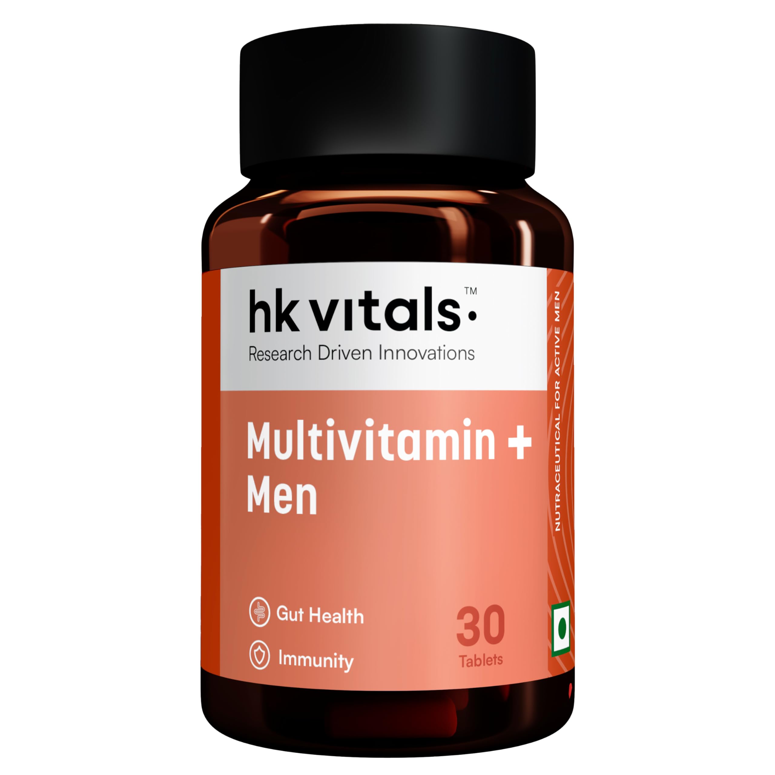 hk vitals Multivitamin Plus Men, 30 Tablets | Daily Multivitamin for Men, For Energy, Stamina, Immunity, Gut, Heart, Bone & Muscle Health
