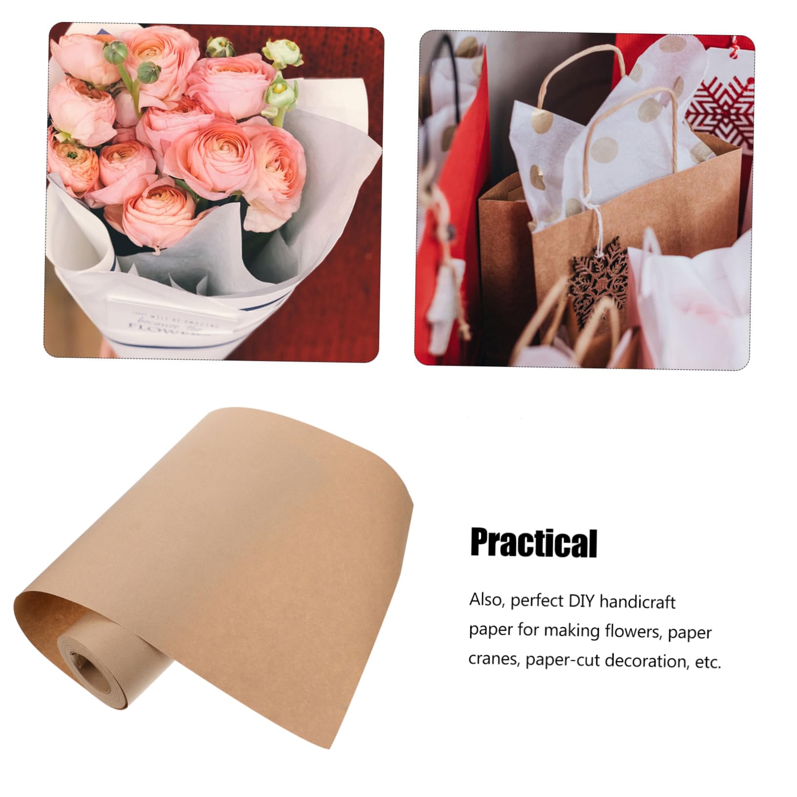 Homoyoyo Papier Kraft pour Cadeau et Décor Floral et Facile à Découper pour Artisanat et Bouquets DIY