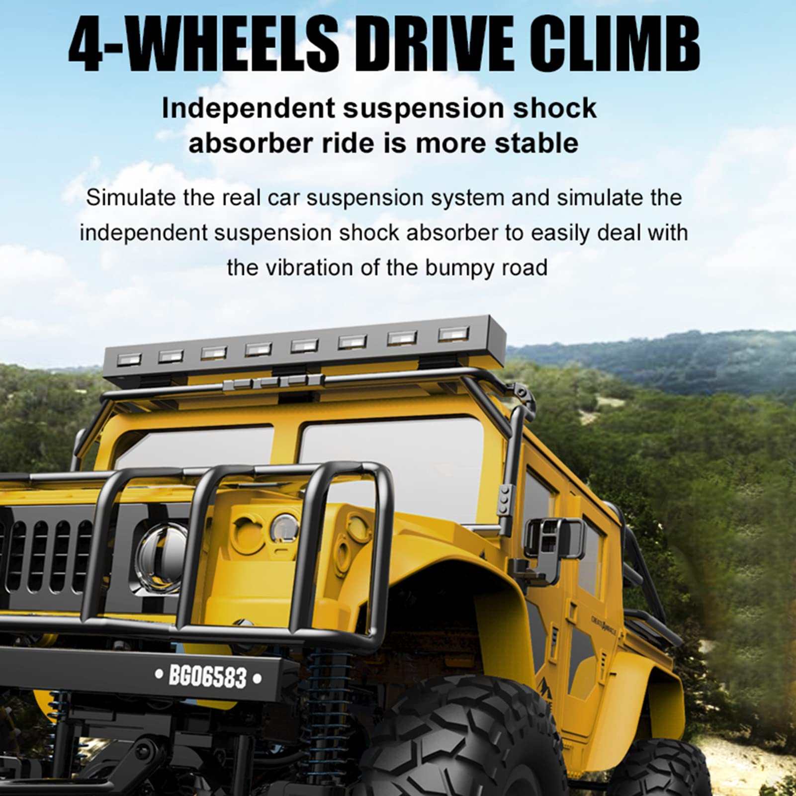 GoolRC 1/12 RC Crawler, 2.4GHz RC Truck 4WD All Terrain Off-Road Racing Vehicles with led Light, Waterproof RC Rock Crawler Car Hobby Grade Toys for Adults (Black)