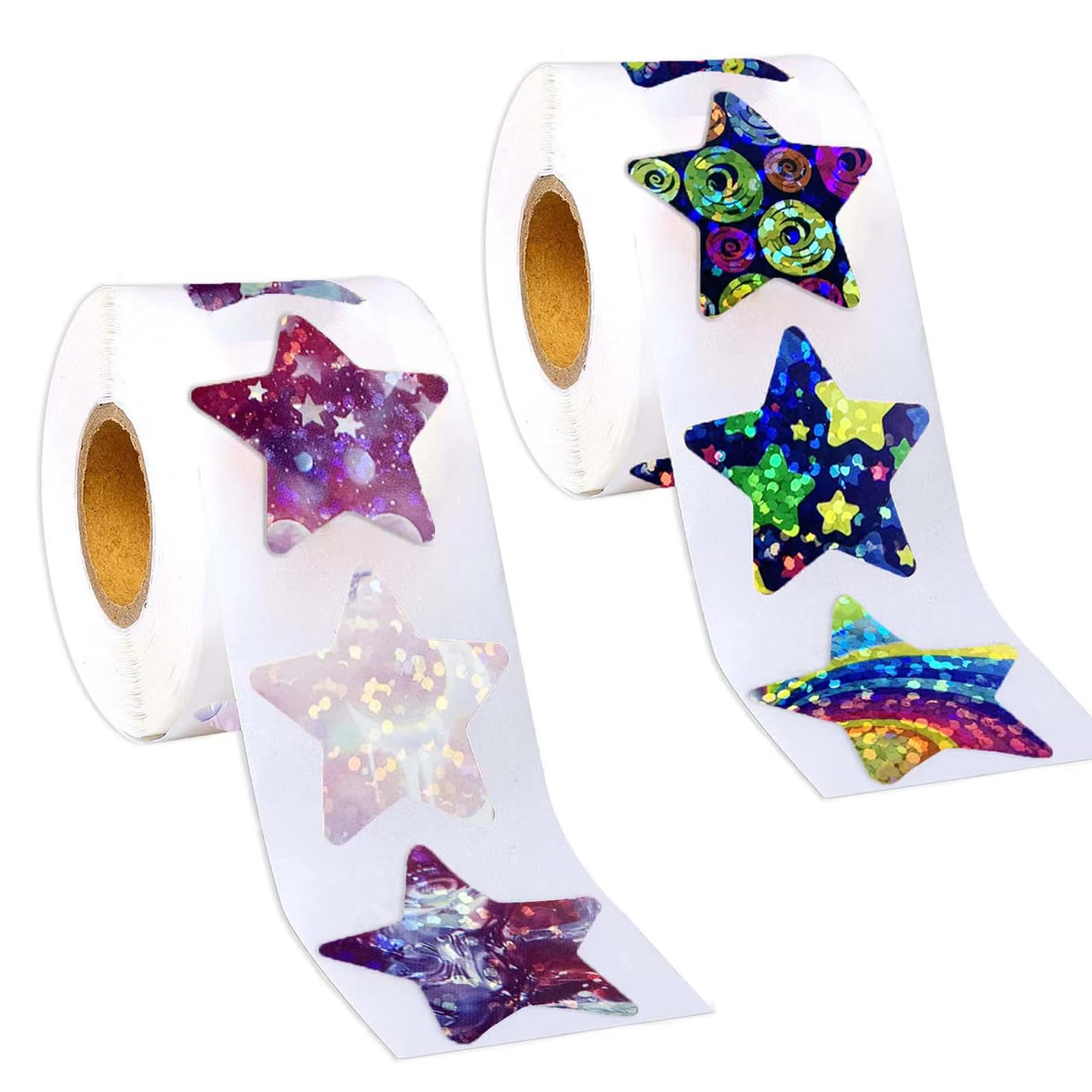 Photo 1 of 1000Pcs Space Star Stickers for Kids Boy Girl Teacher Colorful Pentagram Children Reward Roll Sticker School Supplies Incentive Potty Training Stickers for School Classroom Home