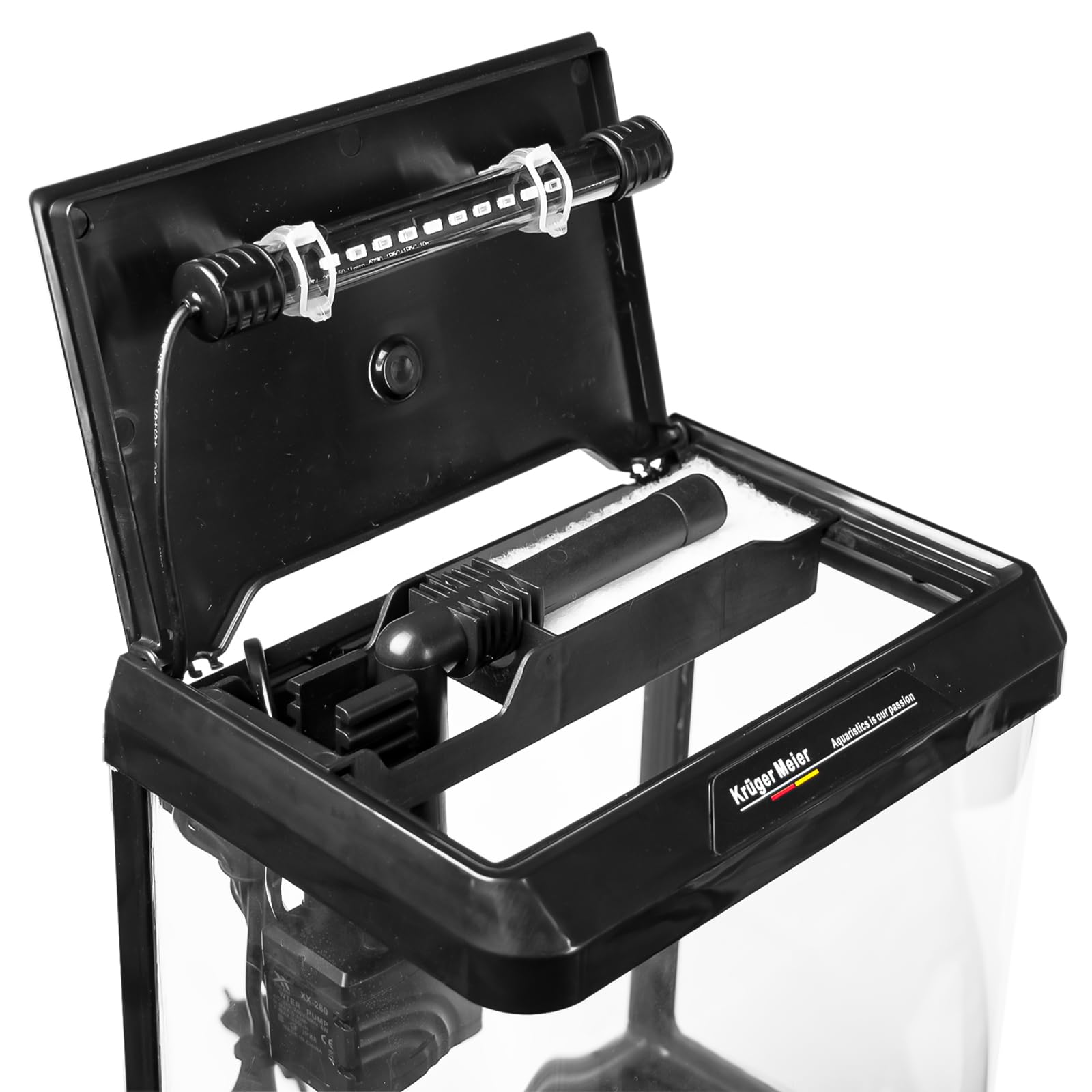 Kruger Meier Como Aquarium 7L Komplettset Schwarz mit LED Beleuchtung für Einsteiger
