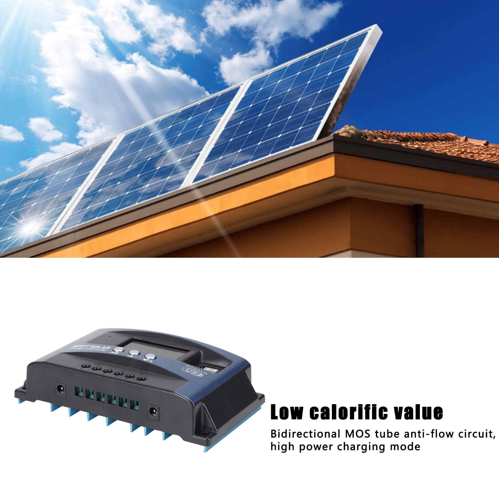 Regolatore di carica solare Torvex, regolatore solare MPPT e regolatore per pannelli fotovoltaici, regolatore fotovoltaico per di illuminazione stradale a LED (Pannello composito in alluminio