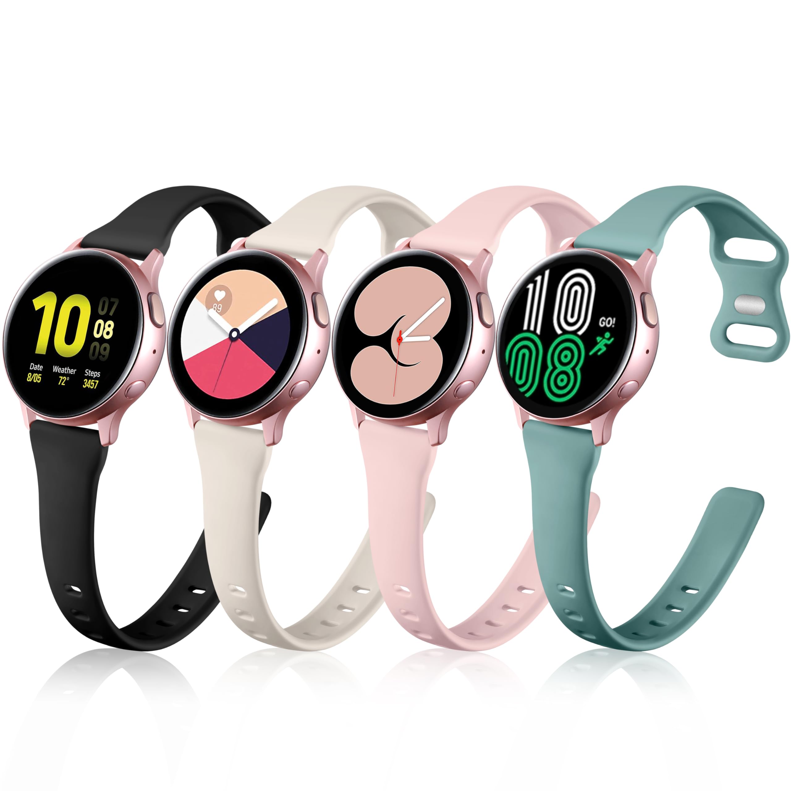 GEAK Slim Strap Compatible with Samsung Galaxy Watch 7 6 5 4 Band 44mm 40mm/Watch 5 Pro 45mm/Galaxy Watch 4 Classic 46mm 42mm Band,20mm Soft Sport Replacement Bands Compatible for Galaxy Watch Band