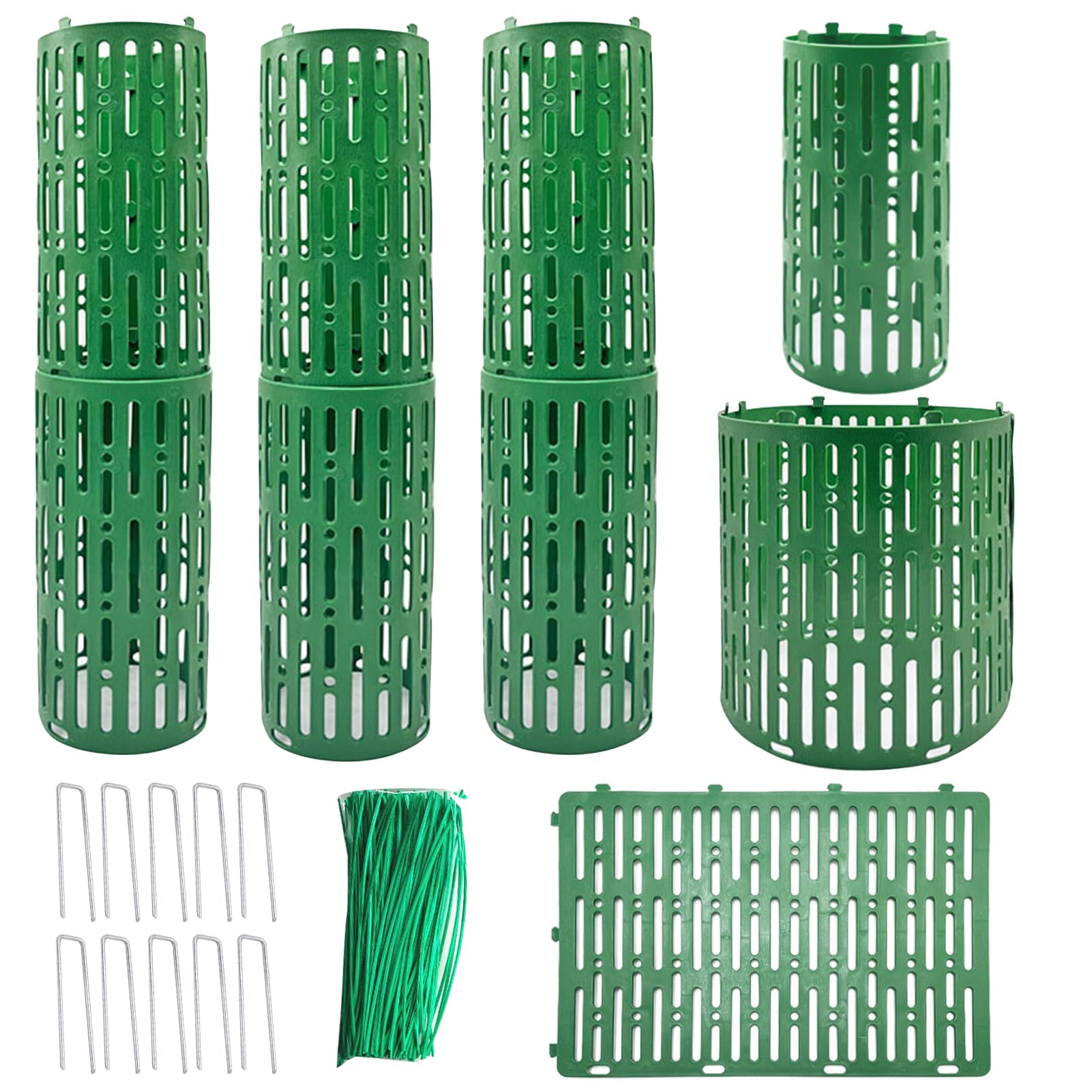 Pack of 10 Tree Trunk Protectors, 20 cm Plastic Tree Protectors, Expandable Tree Bark Protection with 10 U Clips, Tree Protection, Tree Protection, Trunk Protection for Trees, Bite Protection, Tree