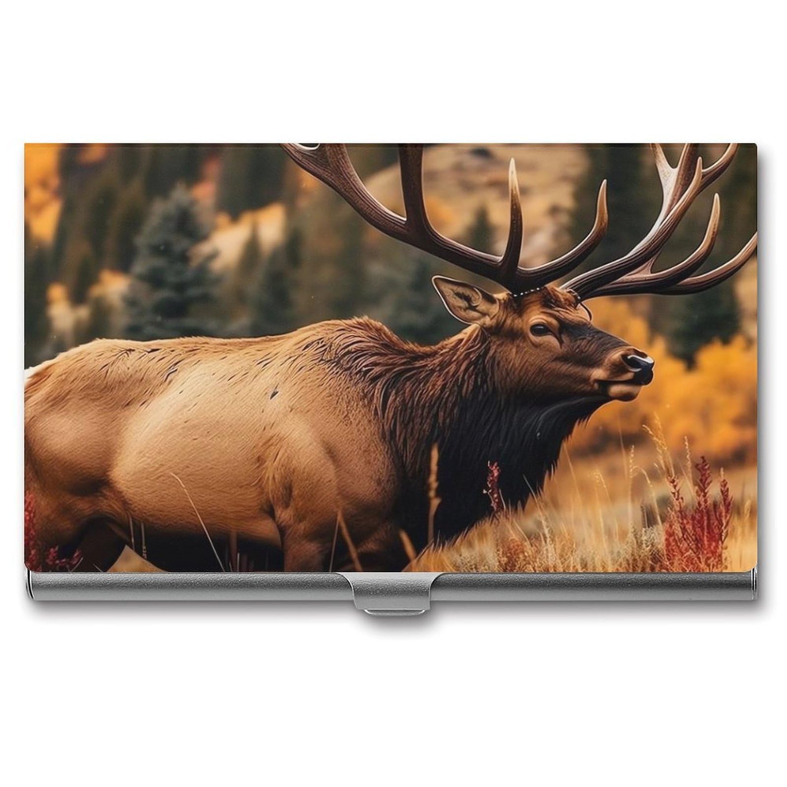 BTCOWZRV Wild Animals Business Card Holder Metal Slim Business Card Case, Pocket Card Holder for Men Women Purse Name Card Holder Stainless Steel Wallet Credit ID Case for Office
