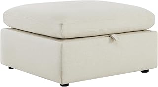 CHITA 34 Inch Upholstered Square Modular Storage Ottoman for Sectional S...