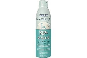 Coppertone Pure and Simple Kids Sunscreen Spray SPF 50 For Eczema-Prone Skin