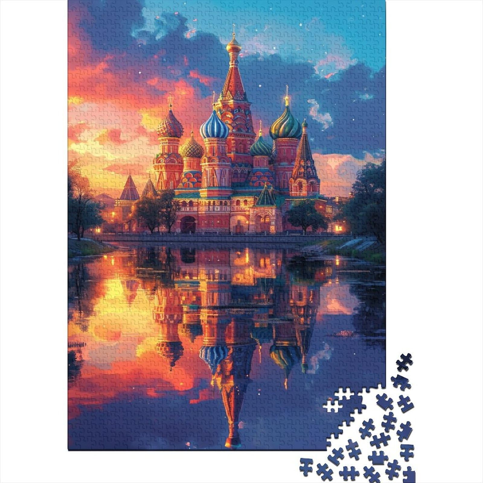 1000 Pieces Mini Jigsaw Puzzle Building Reflection for Adults — image 1