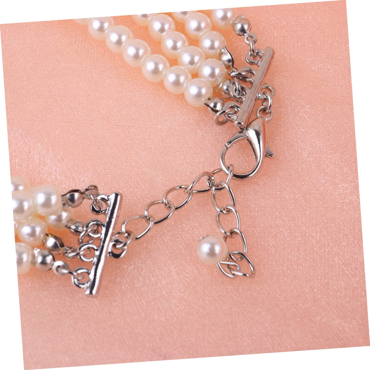 CIYODO Multi-Strand Pearl Necklace for Dogs Pet Pearl Necklace Heart Charm Fashion Jewelry for Pet Birthday Wedding and Holiday Outfits