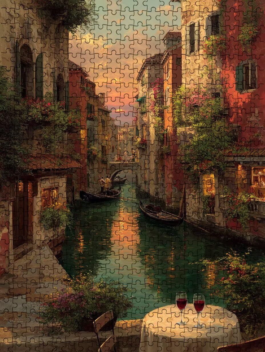 Puzzle 6000 Teile, Weinglas Dorf Puzzle Erwachsene 6000, Klassische Puzzles, Puzzlespiele für Die Ganze Familie, Mit Schöner Verpackung, Dekoration Puzzles und Geschenke FNKL3-597