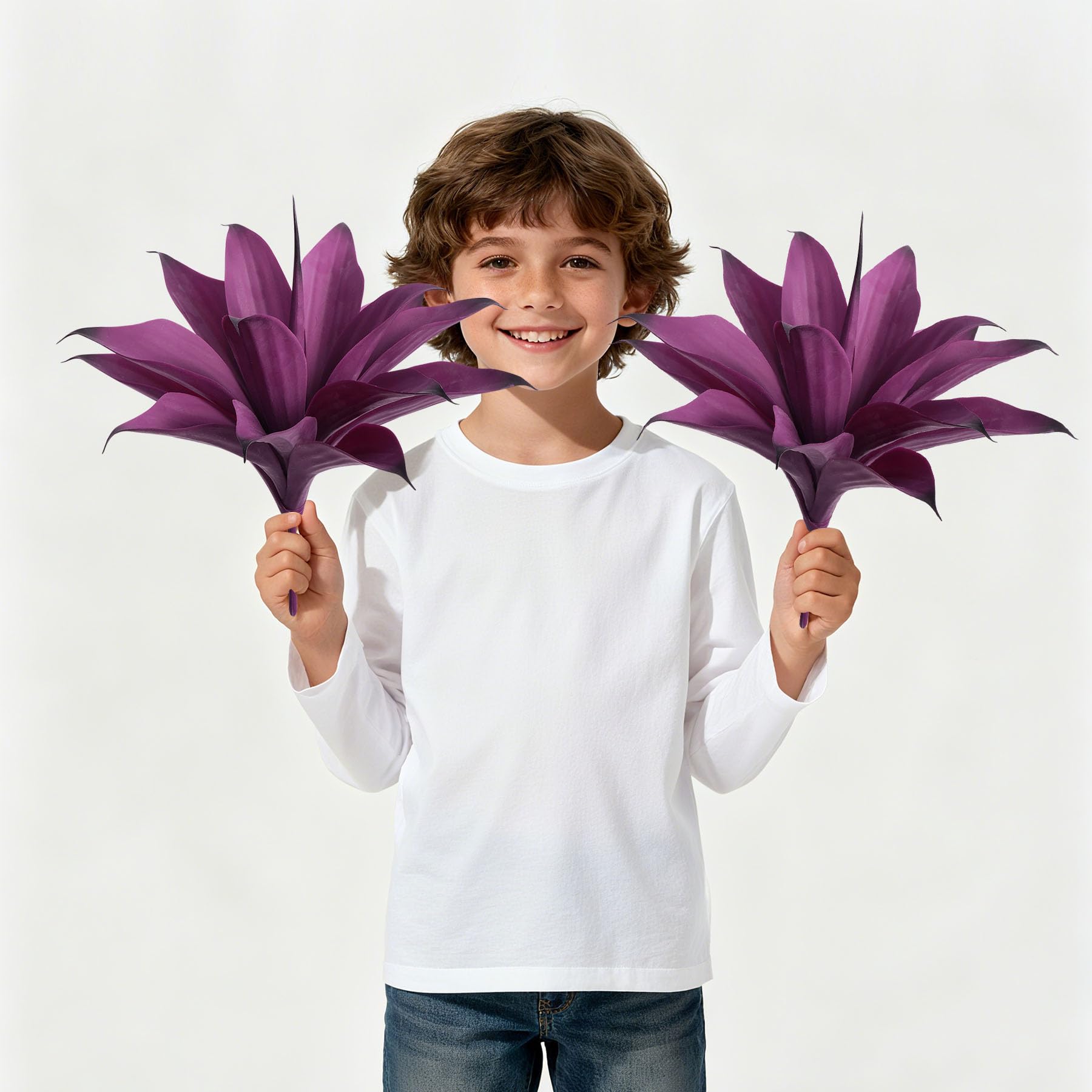 ENALGRE Artificial Agave 15In Faux Agave Fake Greenery Outdoor Artificial Plant Fake Plant for Indoor Home Decoration Plastic Plant Outdoor Decoration