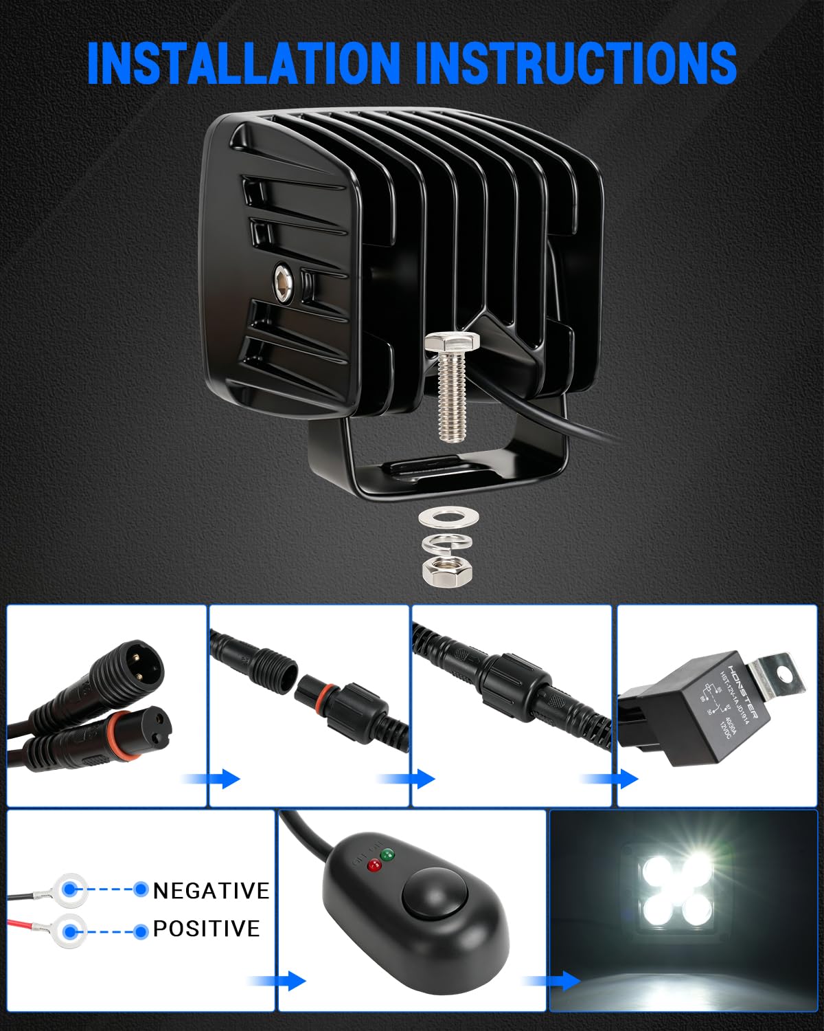 SUPAREE Offroad Zusatzscheinwerfer Led Offroad Scheinwerfer 12V IP67 3000LM
