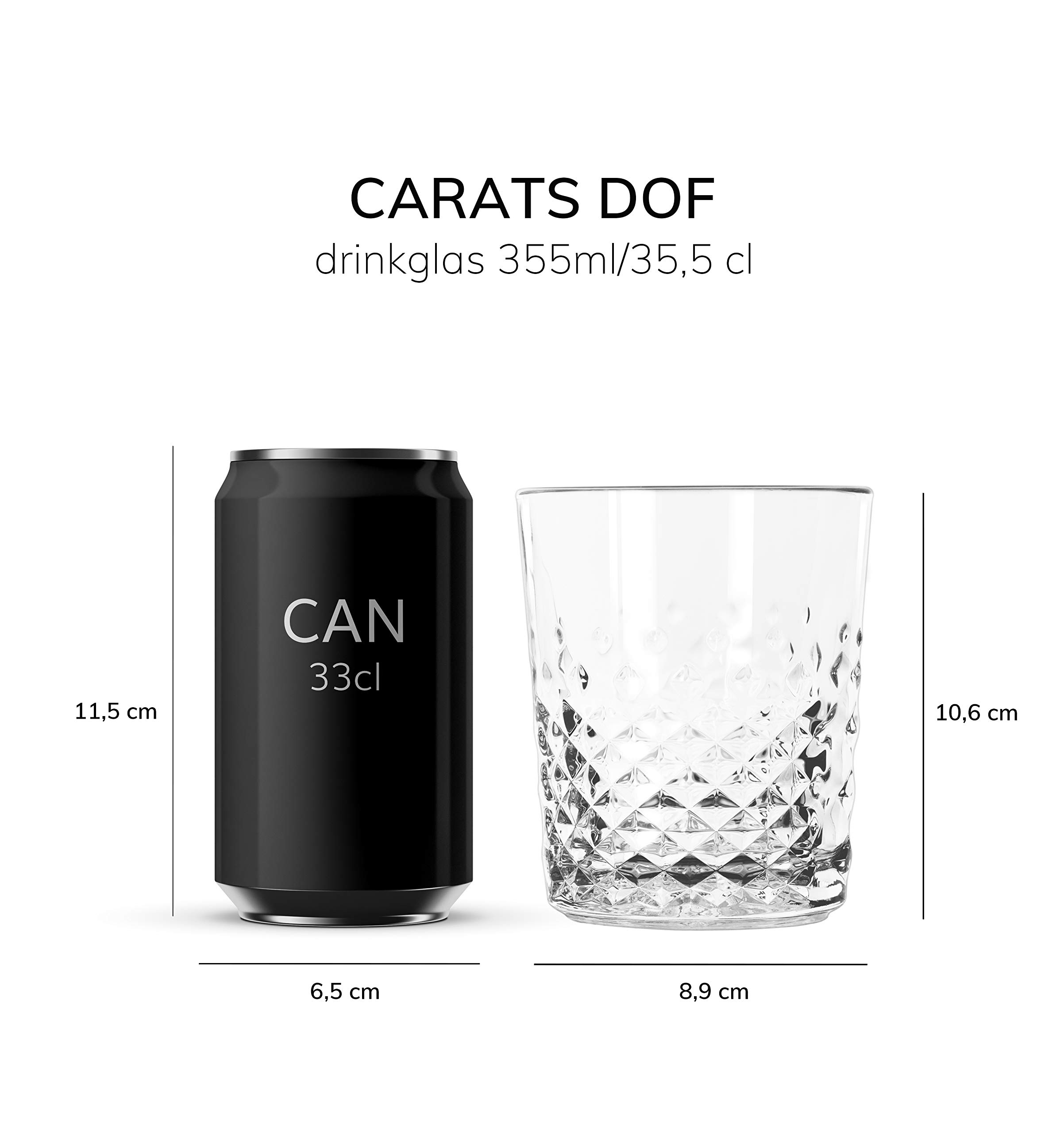 Libbey Trinkglas Carats - 355 ml / 35.5 cl - 6 Stück - spülmaschinenfest