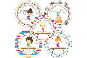 Set of 30 Gymnastics Party Stickers