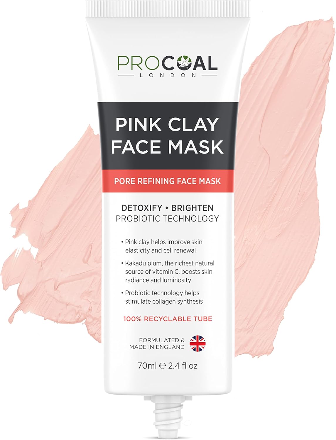Australian Pink Clay Face Mask Beauty 70ml by Procoal – Skincare Face Mask Targets Pores & Brightens, 100% Recyclable Packaging, Vegan Clay Mask, Cruelty-Free – Made in UK Australian Pink Clay Face Mask Beauty 70ml by Procoal – Skincare Face Mask Targets Pores & Brightens, 100% Recyclable Packaging, Vegan Clay Mask, Cruelty-Free – Made in UK