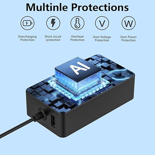 Miniatura 5 de Cargador de 65 W, 44 W, 39 W, 1706, apto para Microsoft Surface Pro 9 8 7+ 7 6 5 4 3 X Surface Laptop 5 4 3 2 1 Surface Go 3 2 1 Fit Model 1800 1950