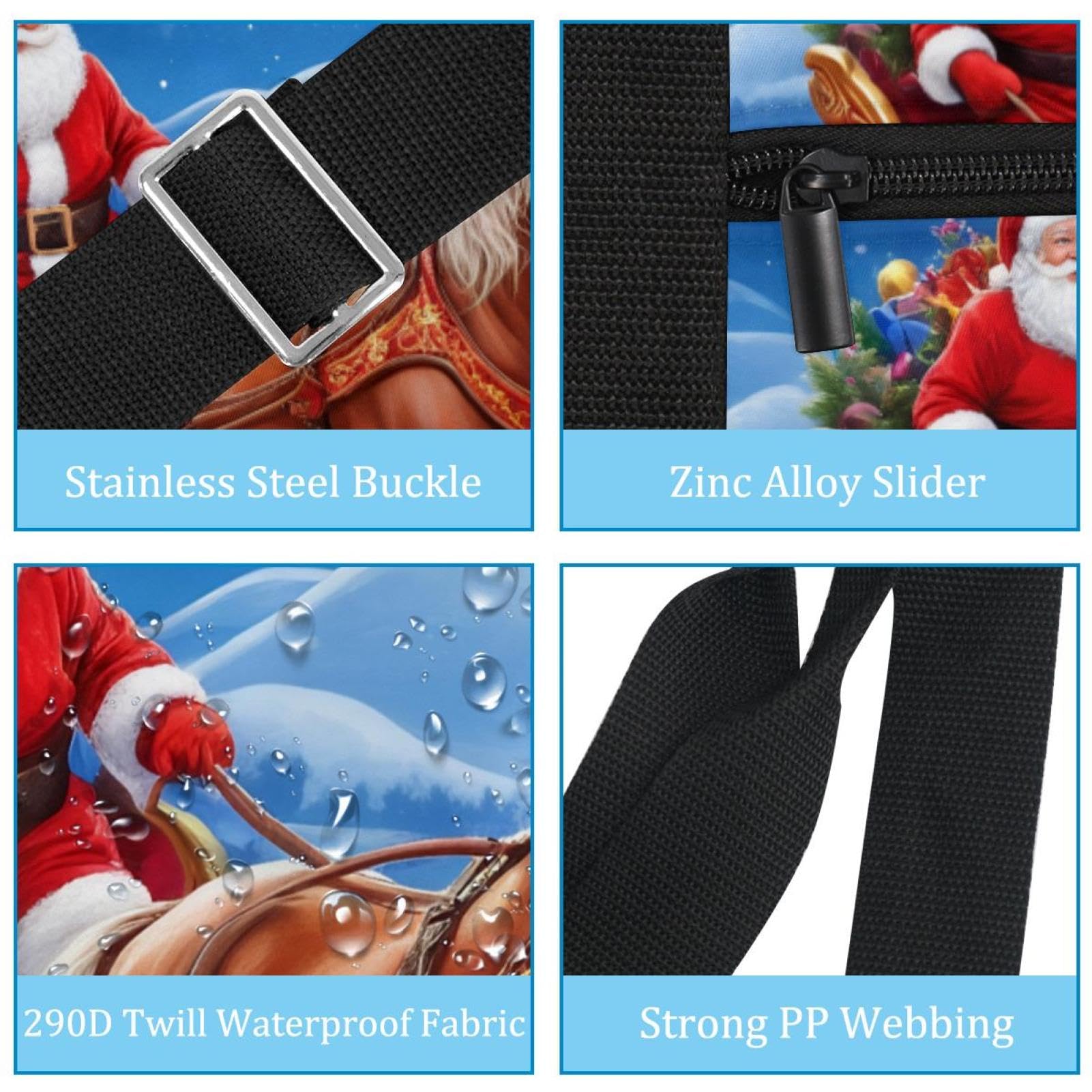 Reisetasche mit Weihnachtsmann-Muster, erweiterbare Wochenendtasche, Übernachtungstasche, wasserdicht, Sport, Fitnessstudio, Krankenhaustasche, Mehrfarbig 5, Eine Größe, Reisetasche