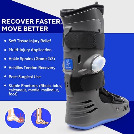 THUASNE XLR8 - Full Shell Pneumatic Tall Air Walker Fracture Boot. Adjustable Support & Immobilisation, Post-Surgical Stabilisation (S)
