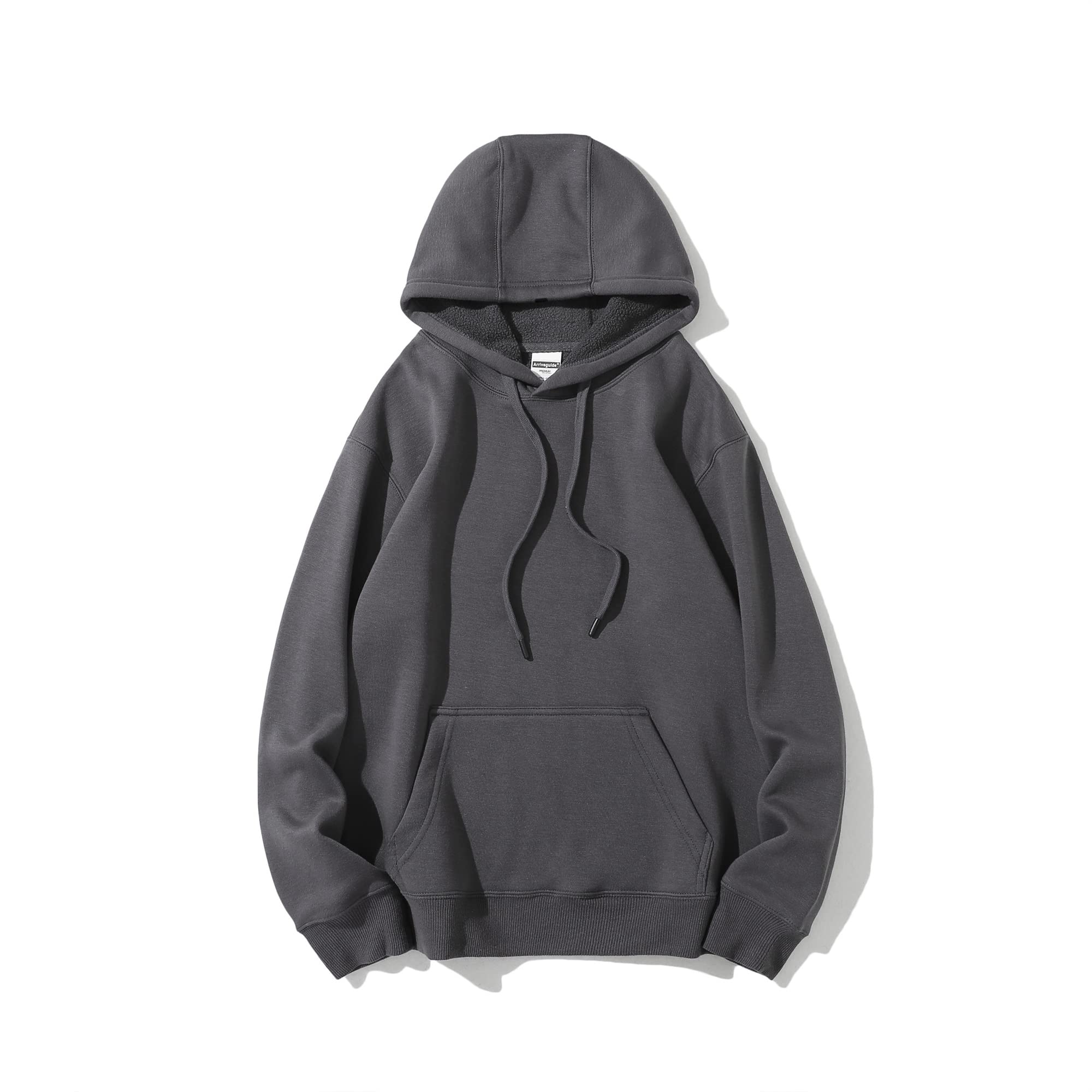 Pull à capuche polaire Legou gris foncé confortable pour l'hiver L - 4