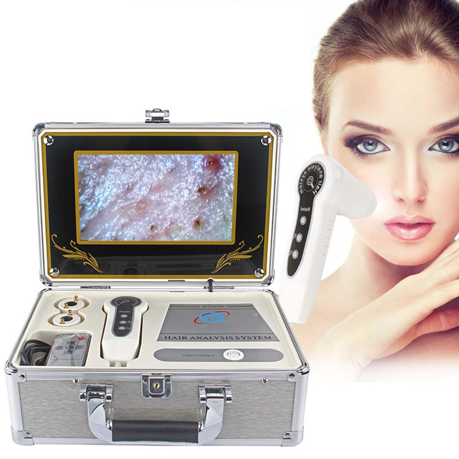 Skin Hair Analyzer Skaner, wykrywacz skóry głowy, analizator skóry, 20 cali, skóra głowy, mieszki włosowe, analizator włosów, 50 x / 200 x, do użytku w salonach kosmetycznych i do pielęgnacji
