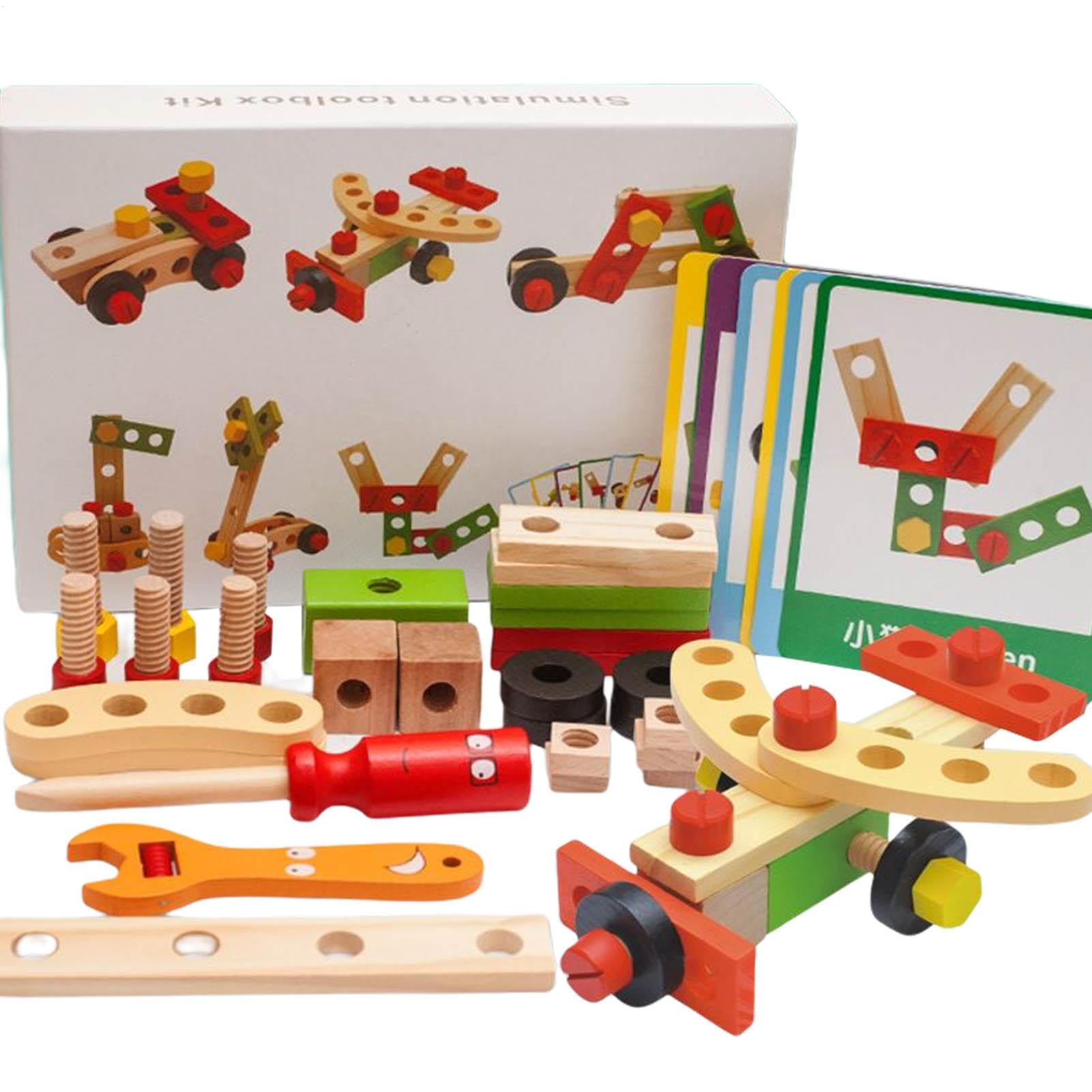Carpenter Tool Set, Wooden Toys, Repair Kit, Pretend Play, Repair Kit, Tool Toy Set, For Ages 3 and Up, For Beginners, Wooden Tools, For Ages 3 and Up, Educational Toys, Carpenter's Tool Set, Building