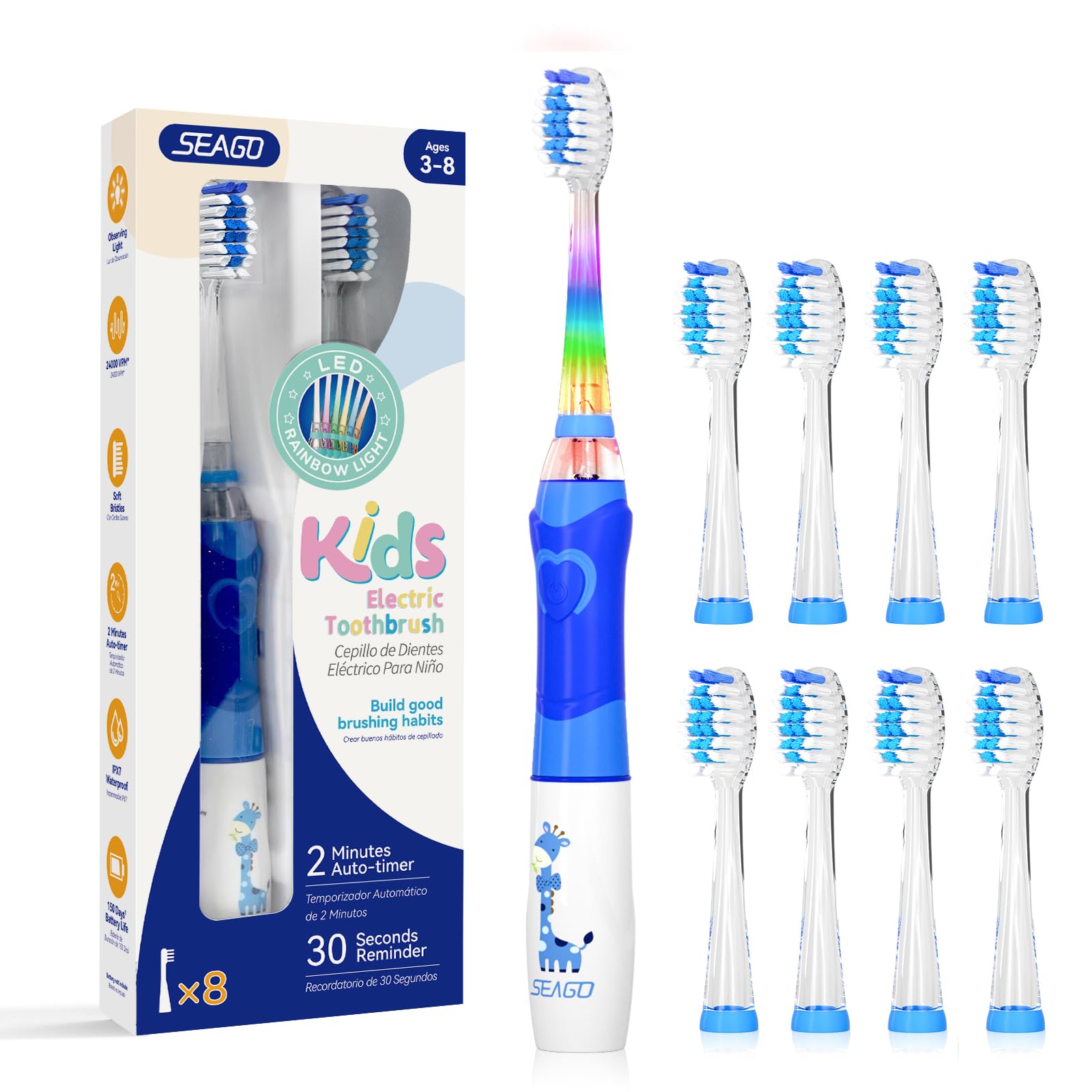 SEAGO Kids Electric Toothbrush Blue