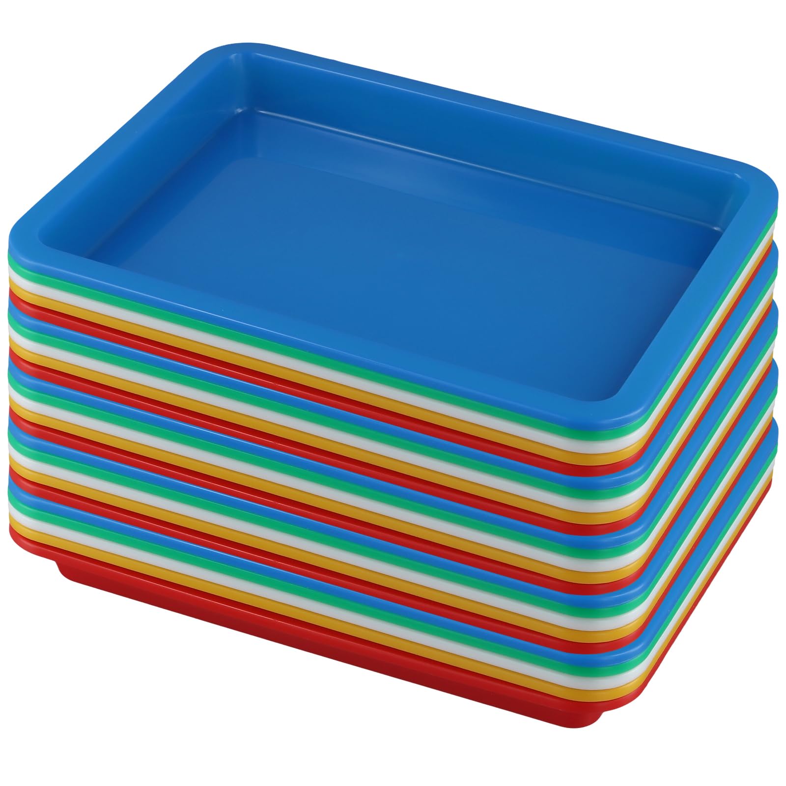 25 sztuk 24,5 x 18,5 x 2,3 cm, plastikowe tace do serwowania, prostokątne miseczki A5, tace z tworzywa sztucznego do aktywności, organizacji