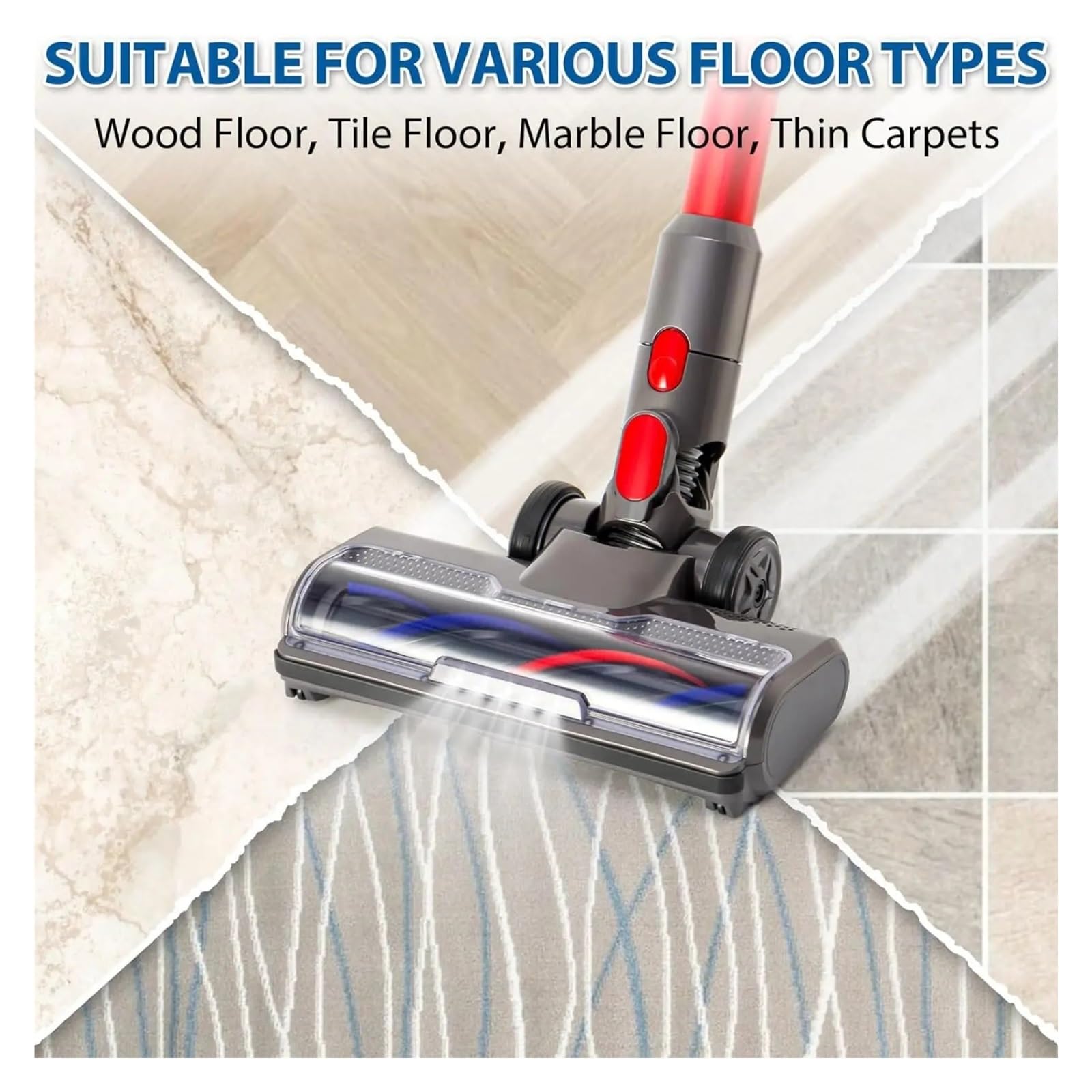 Compatible For Dyson,V7 V8 V10 V11 V15 Brosse Roulante À Faible Résistance, Pièce De Nettoyage Des Cheveux, Tête De Brosse De Nettoyage Amovible